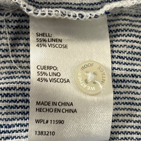 Weatherproof Vintage Blue & White Striped Cap Sleeve Button-Up Womens Shirt Sz M - Picture 5 of 6